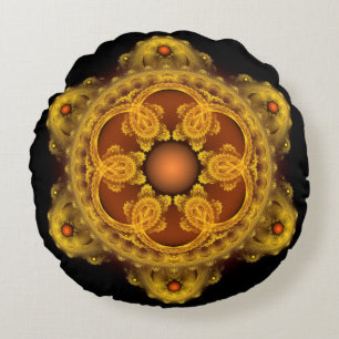 Fraktale Kunst Fee Mandala Rundes Kissen