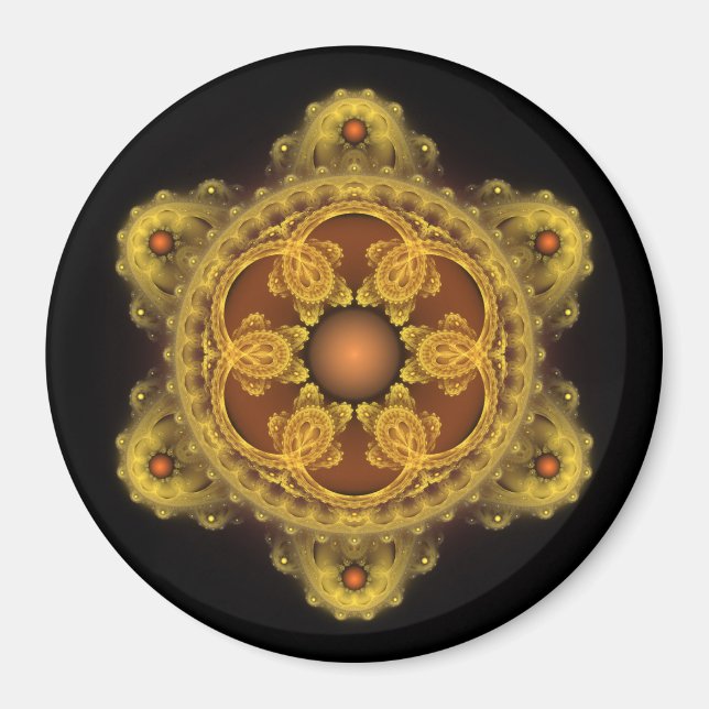 Fraktale Kunst Mandala Magnet (Vorne)