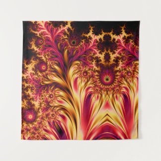 Fraktale mit Feuer beleben Coole Trippy Wandteppich