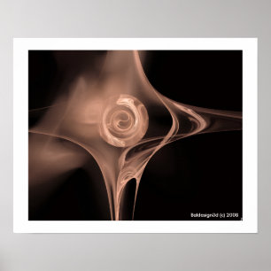 FRAKTALE ROSE , braun Poster