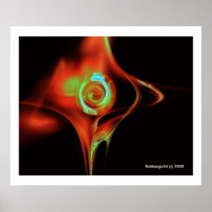 FRAKTALE ROSE, rot grün blau Poster