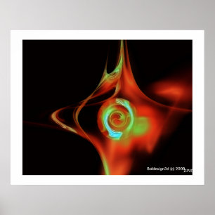FRAKTALE ROSE, rot grün blau Poster