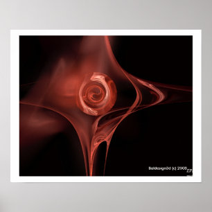 FRAKTALE ROSE, rotbraun Poster
