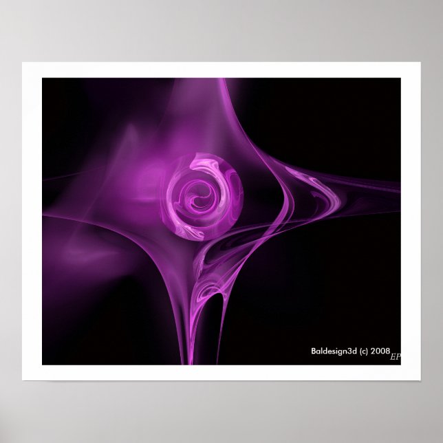 FRAKTALE ROSE, violett Poster (Vorne)