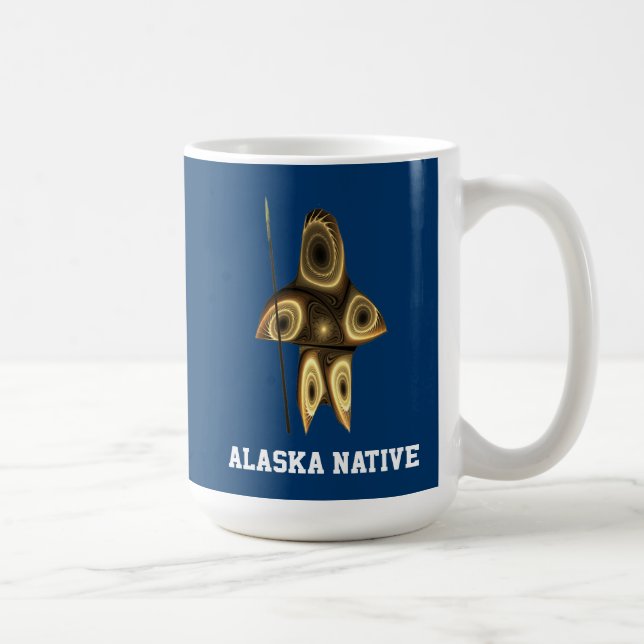 Fraktaler Inuit-Jäger - Alaska Native Kaffeetasse (Rechts)