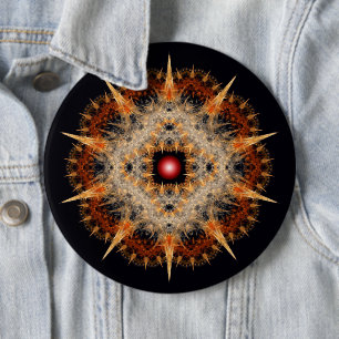 Fraktaler Stachelstern Schmuck Button