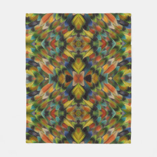 Fraktales Design von Lovebird-Federn Fleecedecke
