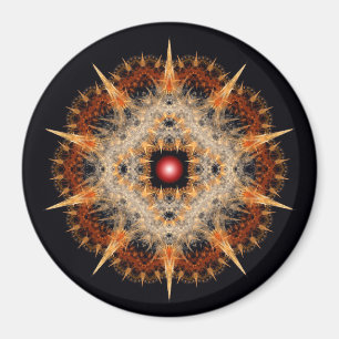Fraktales Stachelstern-Ornament Magnet