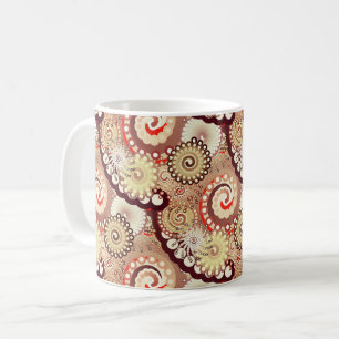 Fraktales Wirbelmuster, Schokolade und Creme Kaffeetasse