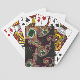 Fraktalkunst im Stil von bemaltem Porzellan mit Mo Spielkarten