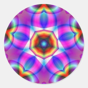 Fraktalmandala-heilige Stern-Aufkleber Runder Aufkleber