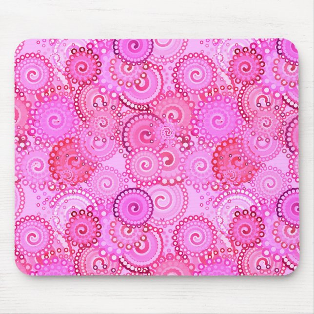 Fraktalstrudelmuster, -ROSA und -fuchsie Mousepad (Vorne)