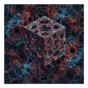 Fraktalwürfel mit Mandelbrot-Ausschnitt Poster