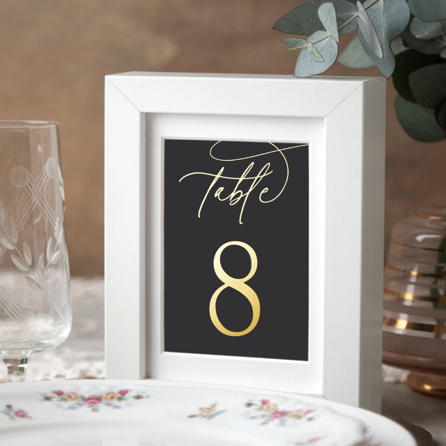 Framable-Tischnummer für Gold Foil-Script Foliendrucke (Von Creator hochgeladen)