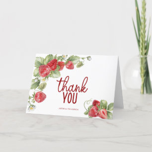Framboise   Carte de remerciements de script éléga