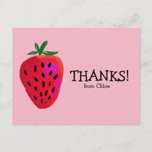 Framboise Carte postale Merci d'anniversaire