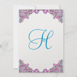 Framboise et Aqua sur la Faire-part de mariage Pai