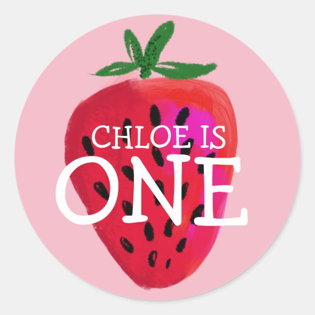 Framboise | Sticker personnalisé premier anniversa (Devant)
