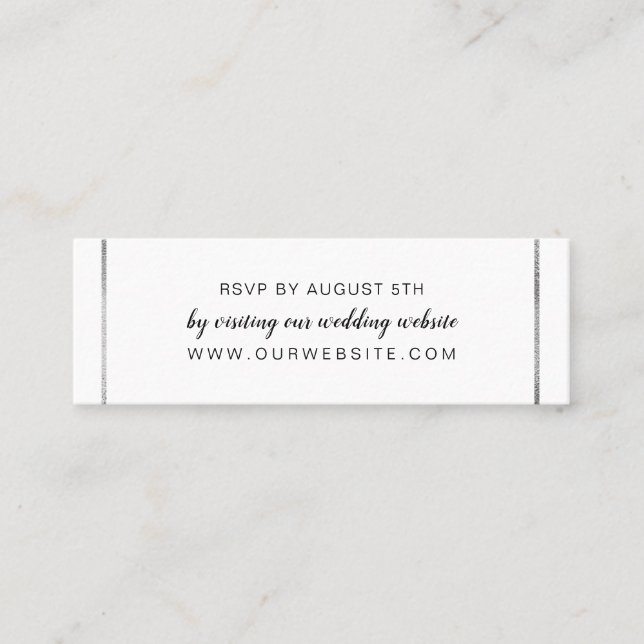 Frame de mariage argent rsvp mini carte en ligne (Devant)