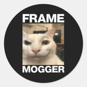 Frame moggt Cat Meme Runder Aufkleber