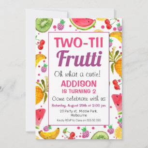 Frame Two-tti Frutti 2e Invitation d'anniversaire