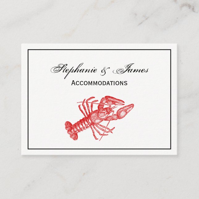 Frame Vintag Red Lobster #1 Zeichnend Visitenkarte (Vorderseite)