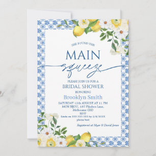 Frame Yellow Floral Lemon Themed Brautparty Einladung
