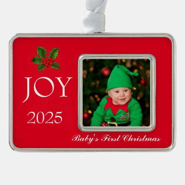 Framed Photo Ornament-Baby's First  Rahmen-Ornament Silber (Vorderseite)
