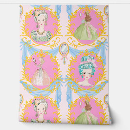 Framed Rococo Coquette Bows Marie Antoinette Tapete