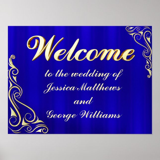 (Frameless) Elegantes Regal Golden Begrüßungszeich Poster (Vorne)