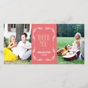 Framing Blätter HochzeitsDankeschön Cards Lachs Dankeskarte