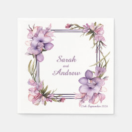 Framing Lilah Blume: Personalisierte Hochzeit von  Serviette