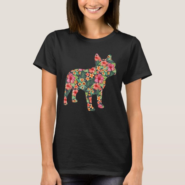 Français Bulldog Flower T-shirt Floral Frenchie Ch (Devant)