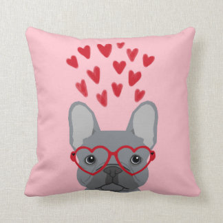 Français Bulldog Love Valentines Coussin