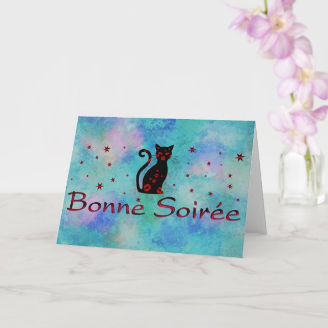 Français : Carte de voeux Bonne Soiree (Orchidée)