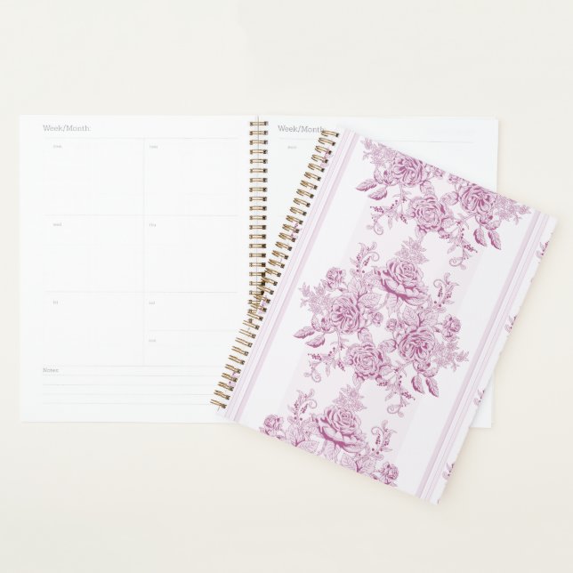 français chic, rose, toile, floral, motif, victori (Devant avec enveloppe)