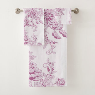 français chic, rose, toile, floral, motif, victori