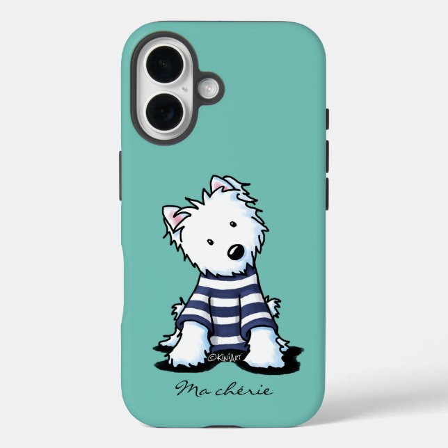 Français KiniArt Westie Chien coque iphone (Verso)