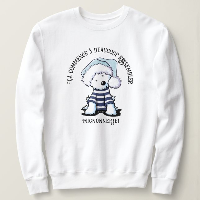 Français KiniArt Westie Sweatshirt de Noël (Design devant)
