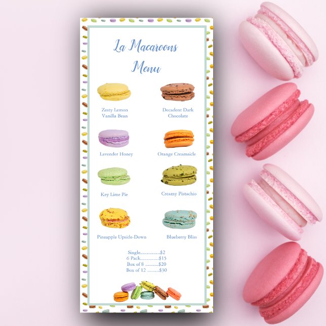 Français Macarons Boulangerie Saveur Menu Prix (French Macaroons Flavor Price Menu: Tempt, Indulge, and Captivate Your Customers' Senses!)