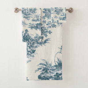 Français toile de jouy sage vert élégant