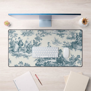 Français toile de jouy sage vert élégant