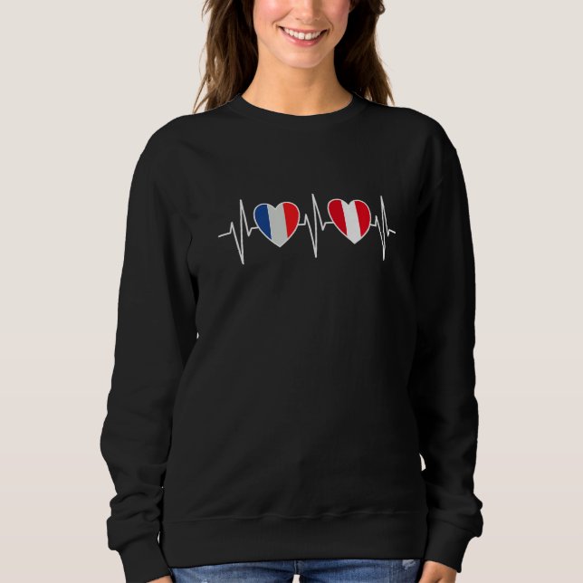 France And Peru Peruvian Flag Flag Premium Sweatshirt (Vorderseite)