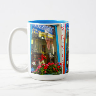France Architecture Cityscape Street Restaurant Zweifarbige Tasse