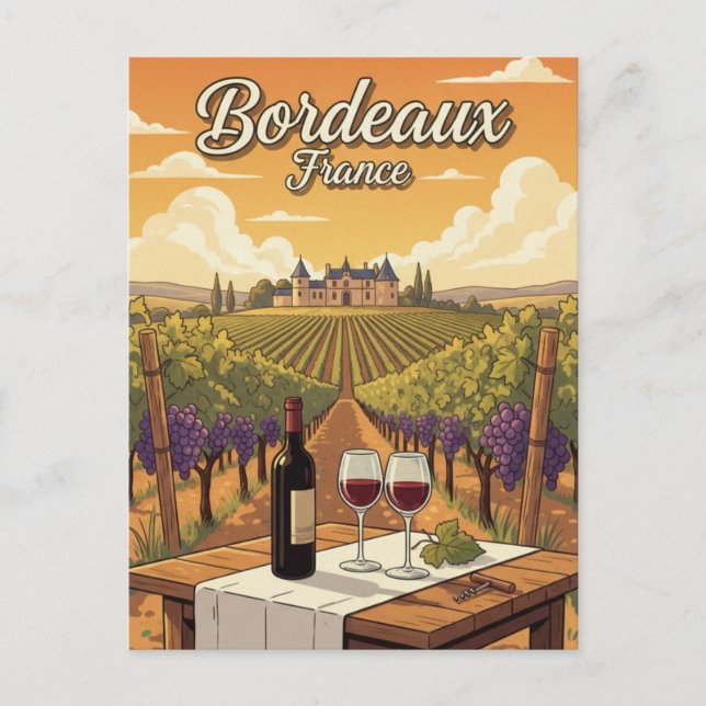 France Bordeaux Travel Postkarte (Vorderseite)
