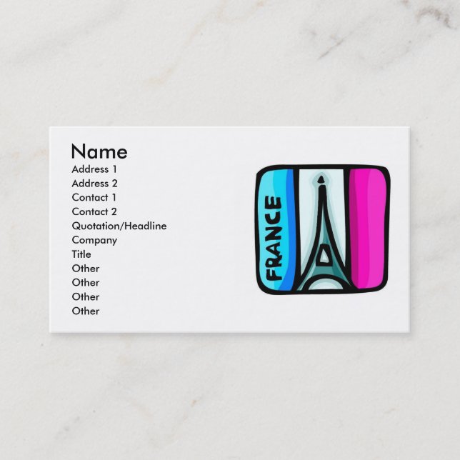 France Business Card Visitenkarte (Vorderseite)