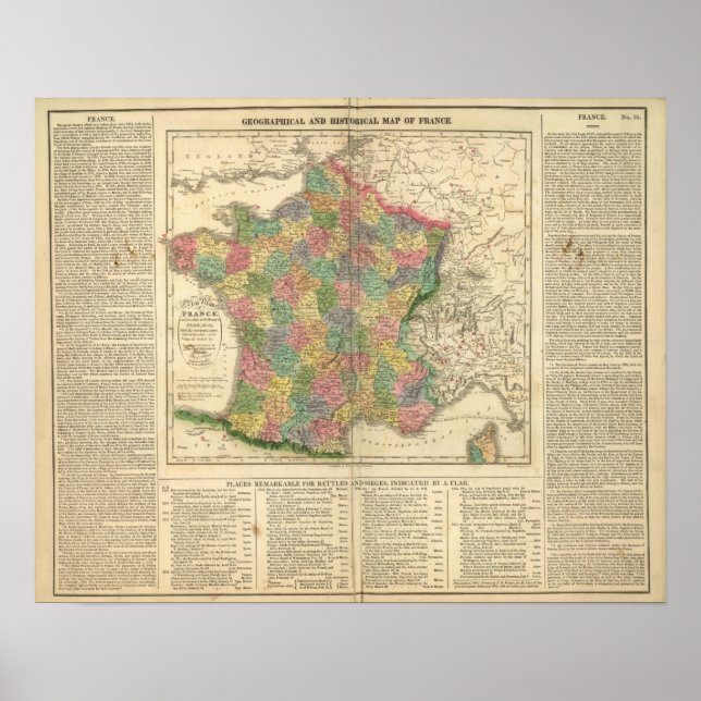 France Chronology Map Poster (Vorne)