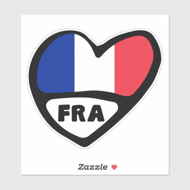 France Country Code Flag Herd, FRA Aufkleber (Blatt)