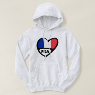 France Country Code Flag Herd, FRA Hoodie