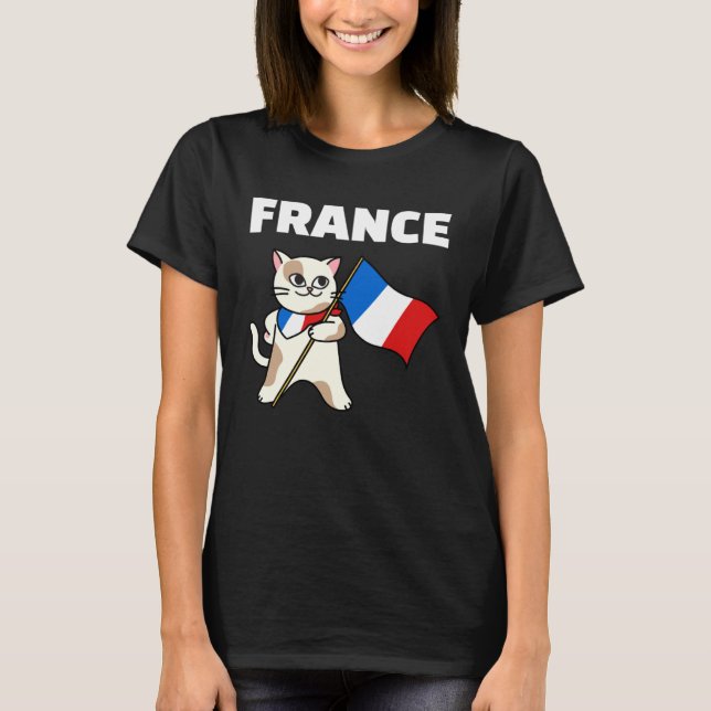 France Flag Cat French Colors Kitten T-Shirt (Vorderseite)
